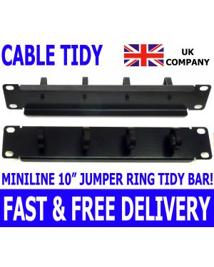10” Cable Management Jumper Ring Bar Miniline SOHO Rack Mount Network ...